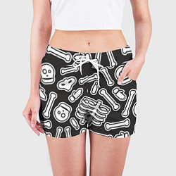 Шорты женские Черепки и костяшки, цвет: 3D-принт — фото 2