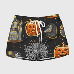 Шорты женские Атмосфера хэллоуина, цвет: 3D-принт