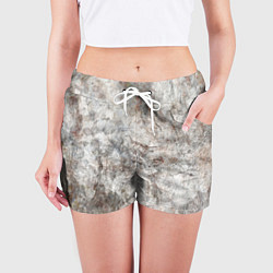 Шорты женские Абстракция - gray limestone, цвет: 3D-принт — фото 2