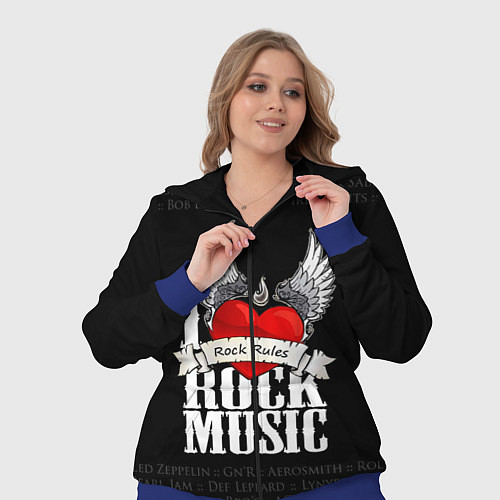 Женский костюм I Love Rock Music / 3D-Синий – фото 3