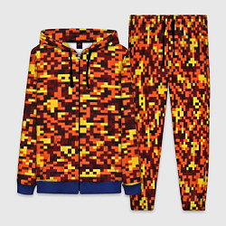 Женский 3D-костюм Камуфляж пиксельный: оранжевый/желтый, цвет: 3D-синий