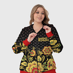 Женский 3D-костюм Russia: black edition, цвет: 3D-красный — фото 2