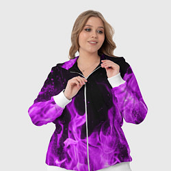 Женский 3D-костюм Фиолетовый огонь, цвет: 3D-белый — фото 2