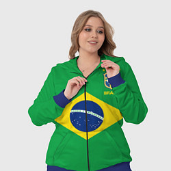 Женский 3D-костюм Сборная Бразилии: зеленая, цвет: 3D-синий — фото 2