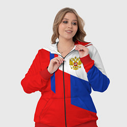 Женский 3D-костюм Russia: Geometry Tricolor, цвет: 3D-красный — фото 2