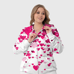 Женский 3D-костюм Сердца розовые падают, цвет: 3D-белый — фото 2