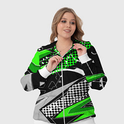 Женский 3D-костюм Black and green corners, цвет: 3D-белый — фото 2