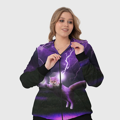 Женский костюм Кот и Молнии / 3D-Черный – фото 3