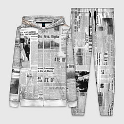 Женский 3D-костюм Газета Newspaper, цвет: 3D-белый