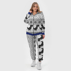 Женский 3D-костюм Свитер с T-rex'ами, цвет: 3D-синий — фото 2