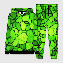 Женский 3D-костюм Зеленая мозаика, цвет: 3D-черный