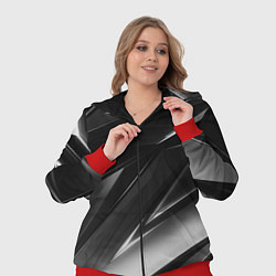 Женский 3D-костюм GEOMETRY STRIPES BLACK & WHITE, цвет: 3D-красный — фото 2