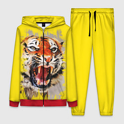 Женский 3D-костюм Оскал тигра, цвет: 3D-красный