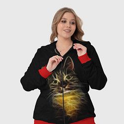 Женский 3D-костюм Дымчато-световой кот, цвет: 3D-красный — фото 2