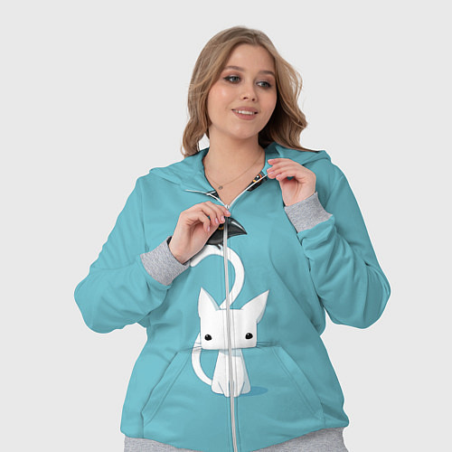 Женский костюм Белый котик и воробушек / 3D-Меланж – фото 3