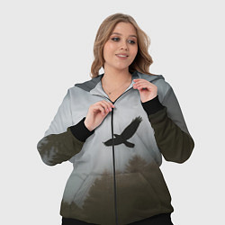 Женский 3D-костюм Орёл над лесом, цвет: 3D-черный — фото 2