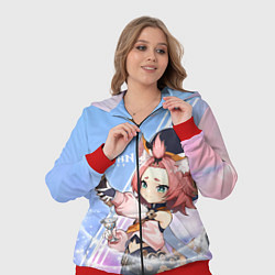 Женский 3D-костюм Genshin Impact, цвет: 3D-красный — фото 2