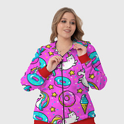 Женский 3D-костюм Единороги с пончиками, цвет: 3D-красный — фото 2