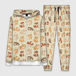 Женский 3D-костюм Шиба-Ину, цвет: 3D-белый