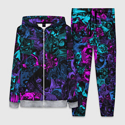 Женский 3D-костюм Neon Ahegao, цвет: 3D-меланж