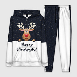 Женский 3D-костюм Новогодний Оленёнок Рудольф, цвет: 3D-белый