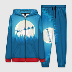 Женский 3D-костюм Санта с Оленями, цвет: 3D-красный