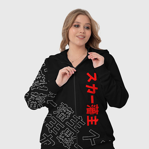 Женский костюм SCARLXRD JAPAN STYLE ИЕРОГЛИФЫ / 3D-Черный – фото 3