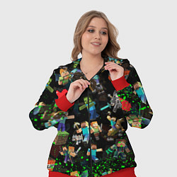 Женский 3D-костюм МАЙНКРАФТ ПАТТЕРН ГЕРОИ ИГРЫ, цвет: 3D-красный — фото 2