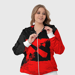 Женский 3D-костюм DOTA 2 RED BLACK LOGO, БРЫЗГИ КРАСОК, цвет: 3D-белый — фото 2