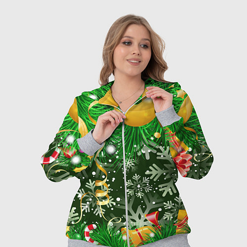 Женский костюм Новогоднее Настроение Елка / 3D-Меланж – фото 3