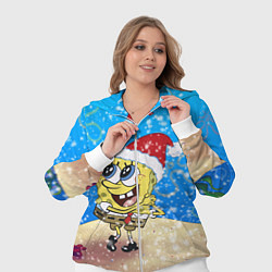 Женский 3D-костюм НОВОГОДНИЙ ГУБКА БОБ КВАДРАТНЫЕ ШТАНЫ, цвет: 3D-белый — фото 2