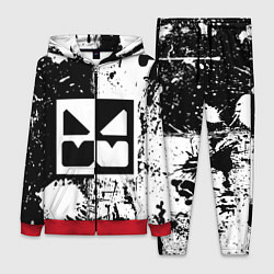 Женский 3D-костюм GEOMETRY DASH BLACK & WHITE SMILE, цвет: 3D-красный