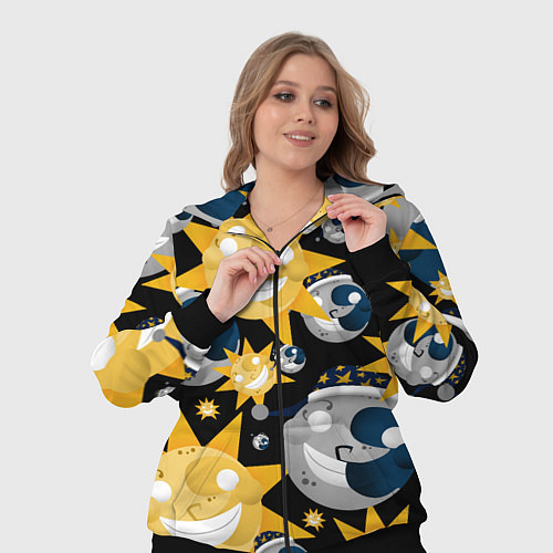 Женский костюм Солнце и Луна из FNAF Security Breach Паттерн / 3D-Черный – фото 3