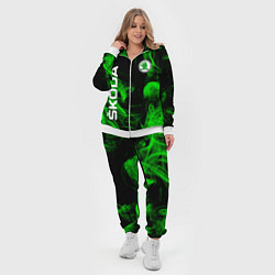 Женский 3D-костюм Skoda: Green Smoke, цвет: 3D-белый — фото 2