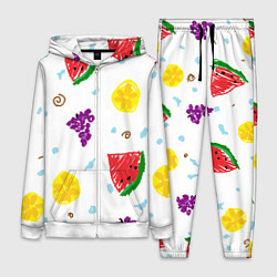 Женский 3D-костюм Пиксельные фрукты, цвет: 3D-белый