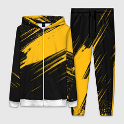 Женский 3D-костюм Black and yellow grunge, цвет: 3D-белый