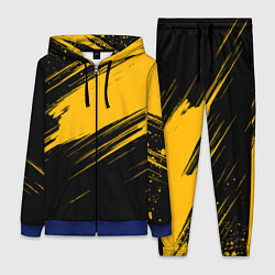 Женский 3D-костюм Black and yellow grunge, цвет: 3D-синий