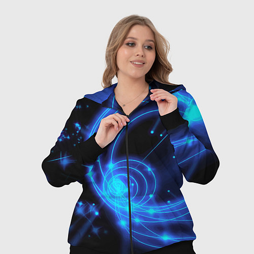 Женский костюм Неоновый космос Neon space / 3D-Черный – фото 3