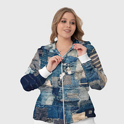 Женский 3D-костюм Patchwork Jeans Осень Зима 2023, цвет: 3D-белый — фото 2