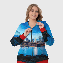 Женский 3D-костюм Закат в мегаполисе, цвет: 3D-красный — фото 2
