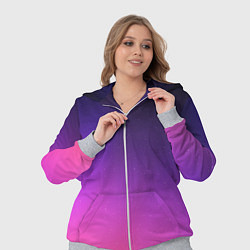 Женский 3D-костюм Розовофиолетовый градиент, цвет: 3D-меланж — фото 2
