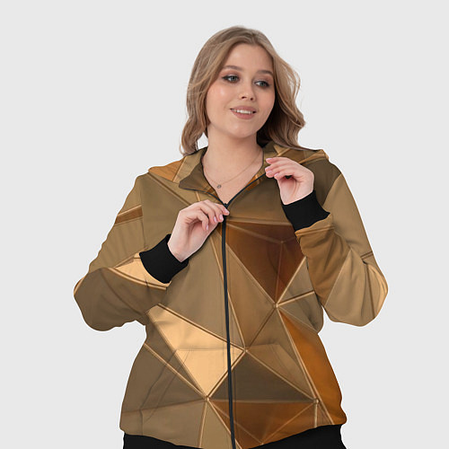 Женский костюм Золотые 3D треугольники / 3D-Черный – фото 3