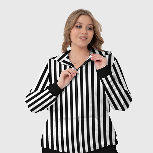 Женский костюм ПОЛОСКИ ЧЕРНО-БЕЛЫЙ / 3D-Черный – фото 3