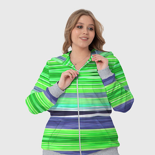 Женский костюм Сине-зеленые абстрактные полосы / 3D-Меланж – фото 3