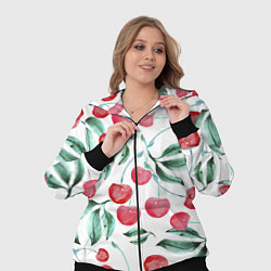 Женский 3D-костюм Вишня Нарисованная Акварелью, цвет: 3D-черный — фото 2