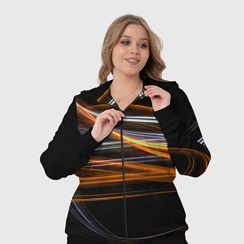 Женский костюм Волнообразные линии неона - Оранжевый / 3D-Черный – фото 3