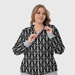 Женский 3D-костюм Черно-белый современный модный узор листья, цвет: 3D-меланж — фото 2