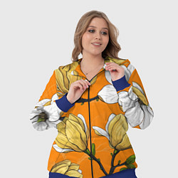 Женский 3D-костюм Удивительные летние тропические цветы с нераскрывш, цвет: 3D-синий — фото 2