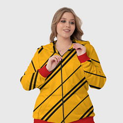 Женский 3D-костюм Полосы желтые черные, цвет: 3D-красный — фото 2