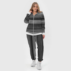 Женский 3D-костюм Black and white thin stripes Тонкие полосы, цвет: 3D-белый — фото 2